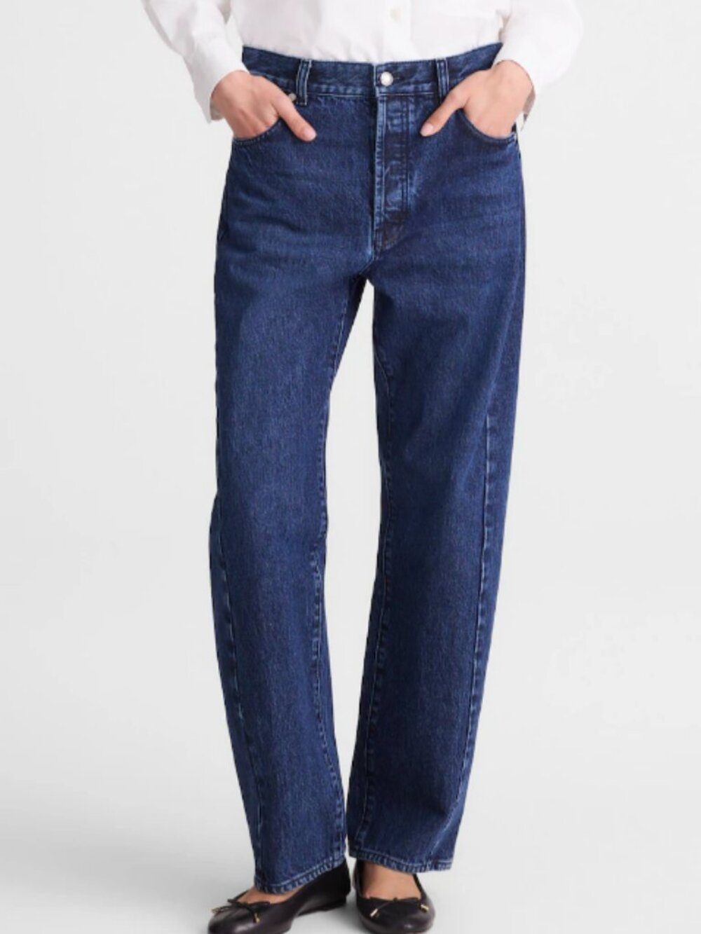 Madewell Tall Pieced Barrel-Leg Jeans; McKinney Wash, 27 Tall, NWT